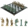 Шахматы "Римские войны" фигуры бронза / патина 44х44 см серый мрамор 128381