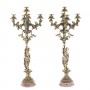 Декоративные канделябры из бронзы "Диана" 10 свечей на подставке из камня креноид