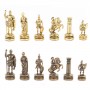Шахматный набор "Римляне" доска 28х28 см из змеевика фигуры цвет бронза-золото / Шахматы подарочные / Набор шахмат / Настольная игра