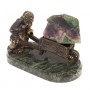 Статуэтка "Рудокоп с тачкой" с камнем флюорит 126670