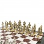 Шахматы декоративные "Галлы и Римляне" доска 40х40 см из камня лемезит мрамор фигуры металлические