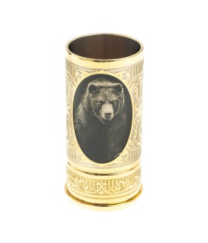Стопка гильза для водки "Медведь" 40 мл в подарочной коробке Златоуст