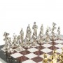 Шахматы декоративные "Дон Кихот" доска 40х40 см камень мрамор лемезит фигуры металлические