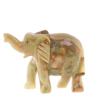 Статуэтка из оникса "Слон" 21х6,5х16 см (8) / декоративная фигурка / сувенир из камня