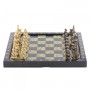 Шахматы "Северные народы" из бронзы и змеевика 36,5х36,5 см 119839