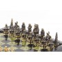 Шахматы "Северные народы" из бронзы и змеевика 36,5х36,5 см 119839
