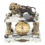 Каменные часы с бронзой "Лев на охоте" камень мрамор 123384