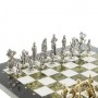Шахматный набор подарочный "Дон Кихот" доска 36х36 см камень мрамор змеевик фигуры металлические