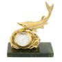 Часы "Осетр на волне" бронза змеевик 116178