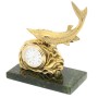 Часы "Осетр на волне" бронза змеевик 116178