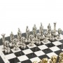 Шахматный стол "Атлас" мрамор, змеевик на металлической подставке 123752