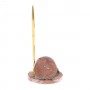Настольные часы с шариковой металлической ручкой камень малахит, лазурит, креноид