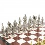 Набор шахматы подарочные "Русские витязи" доска 40х40 камень лемезит мрамор фигуры металл