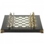 Оригинальные шахматы "Рыцари" доска 28х28 см из камня с фигурами из металла