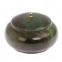 Шкатулка круглая из натурального нефрита / подарочная шкатулка для хранения ювелирных украшений, бижутерии