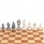 Шахматный ларец "Средневековье" доска бук 43,5х43,5 см / Шахматы подарочные / Шахматы деревянные / Шахматный набор / Шахматы каменные