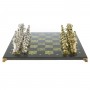 Шахматы в подарок "Древний Рим" доска 44х44 см камень змеевик фигуры металлические
