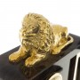 Настольный письменный набор "Гордый лев" из черного обсидиана - оригинальный подарок директору