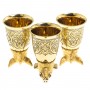Подарочный набор "Кабан" тарелка с гравюрой и 3 стопки перевертыша 70 мл бронза Златоуст
