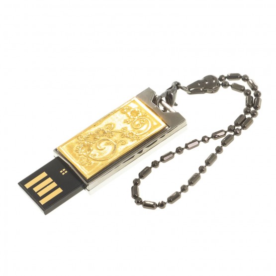 Флеш-карта для женщин с гравировкой "Цветы" Златоуст USB 2.0 32 Gb в подарочной упаковке