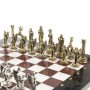 Настольная игра шахматы "Икар" доска 32х32 см из камня мрамор лемезит фигуры металлические