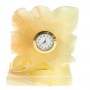 Настольные часы "Кленовый лист" из натурального камня оникс 8х4,5х9,5см (3) / часы декоративные / кварцевые часы / интерьерные часы / подарочные часы