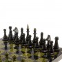 Шахматы "Каменные" змеевик доска 40х40 см / Шахматы подарочные / Набор шахмат / Настольная игра