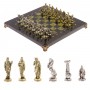 Шахматы "Царь Леонид" доска 28х28 см змеевик 126040