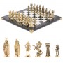 Шахматы "Викинги" бронзовые 40х40 см мрамор змеевик 119984