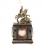 Оригинальные каминные часы из природной яшмы и бронзы "Георгий Победоносец"