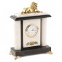 Декоративные часы "Лев" из натурального мрамора и бронзы
