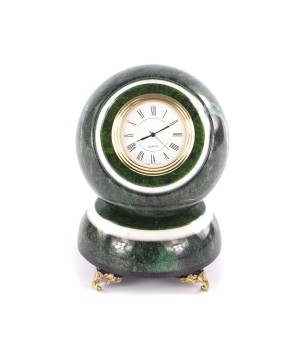 Сувенирные часы "Шар Антистресс" камень змеевик 10 см