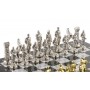 Шахматы сувенирные "Великая Отечественная война" каменная доска 44х44 см фигуры металлические