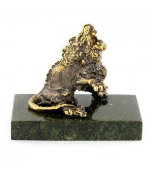 Сувенир статуэтка знак зодиака "Лев" из бронзы и камня 116090