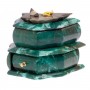 Ларец для украшений камень змеевик, конгломерат 18x11x13,5 см / шкатулка в подарок для хранения ювелирных украшений, бижутерии