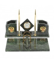 Настольный набор "Куб" из шабровского змеевика 127116