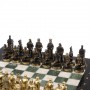 Шахматы бронзовые "Европейские" доска 32х32 см офиокальцит мрамор / Шахматы подарочные / Шахматный набор в подарок / Настольная игра для двоих