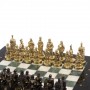 Шахматы бронзовые "Европейские" доска 32х32 см офиокальцит мрамор / Шахматы подарочные / Шахматный набор в подарок / Настольная игра для двоих