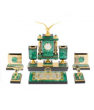 Настольный прибор "Орел" из малахита Златоуст - эксклюзивный подарок руководителю