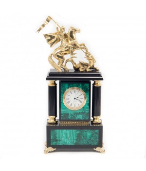 Часы из натурального малахита "Георгий Победоносец" 117288