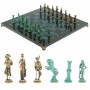 Шахматы "Отечественная война 1812 г. " фигуры бронза / патина 40х40 см змеевик 128401