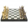 Шахматы "Богатыри" 40х40 см из мрамора и змеевика 129643