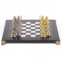 Набор шахмат "Лучники" доска 28х28 см мрамор фигуры цвет золото-серебро / Шахматы настольные / Настольная игра / Шахматы сувенирные