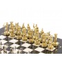 Набор шахмат "Лучники" доска 28х28 см мрамор фигуры цвет золото-серебро / Шахматы настольные / Настольная игра / Шахматы сувенирные