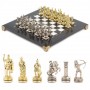 Набор шахмат "Лучники" доска 28х28 см мрамор фигуры цвет золото-серебро / Шахматы настольные / Настольная игра / Шахматы сувенирные