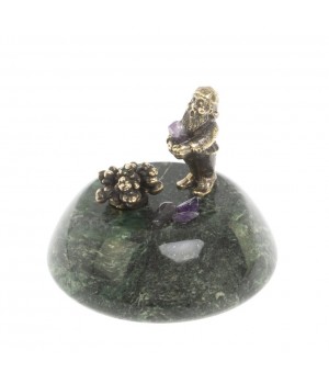 Статуэтка из бронзы на подставке из змеевика "Гномик" 116169