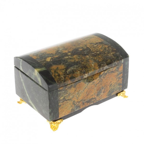 Шкатулка "Сундук" из лиственита и змеевика 129777