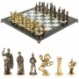 Шахматы "Римские" бронза доска 44х44 см шабровский змеевик 129662