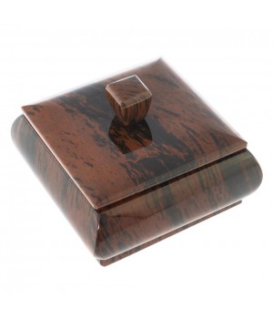 Шкатулка для хранения бижутерии камень обсидиан квадратная 10,5х10,5х7 см Шкатулка для хранения бижутерии камень обсидиан квадратная 10,5х10,5х7 см