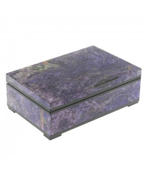 Шкатулка из камня чароит 15,5х10х5,5 см 129444